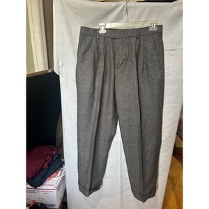 Dockers Mens Wool Blend Pleated Dress Pants Charcoal Gray W34 L30